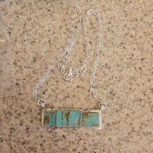 Number 8 Turquoise Bar Necklace SALE