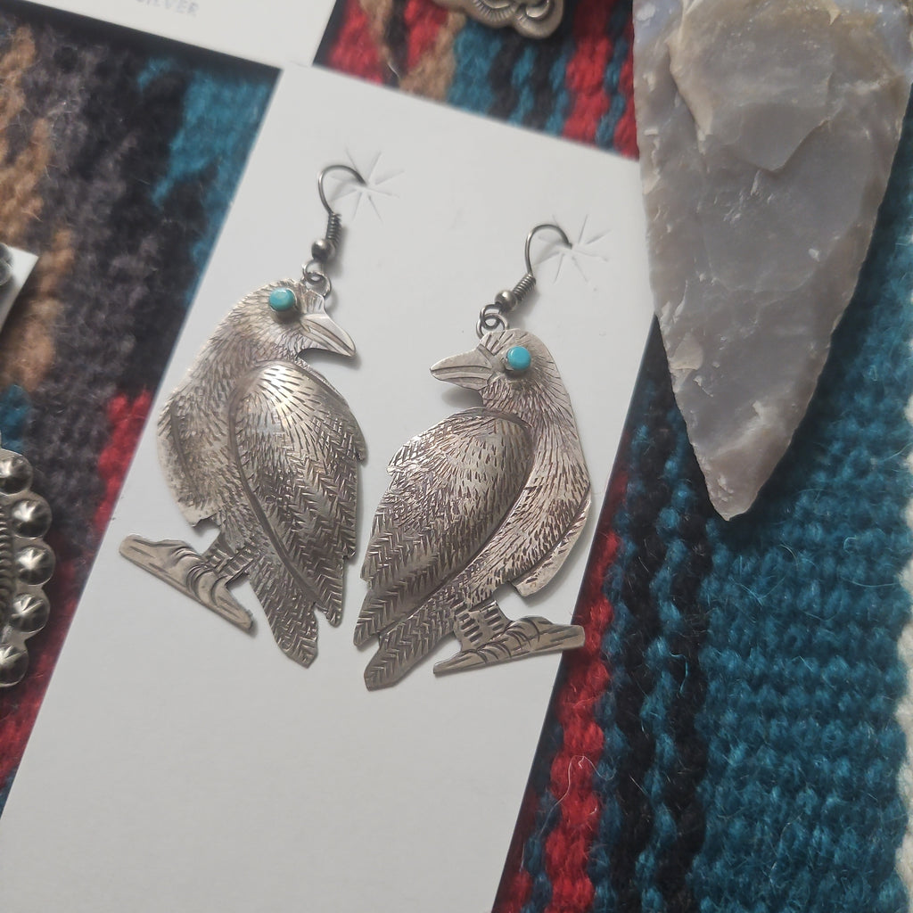 Vernon Begay Crow Earrings