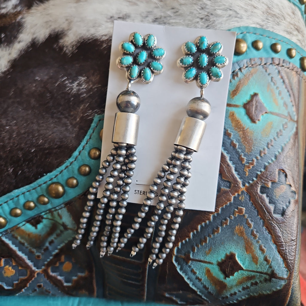 Turquoise Tassel Earrings SALE