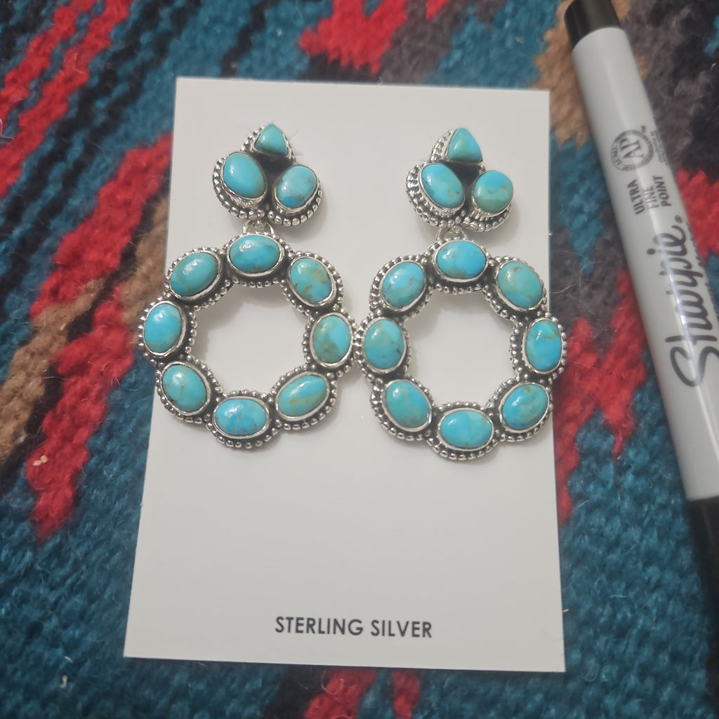 Turquoise Circle Earrings SALE