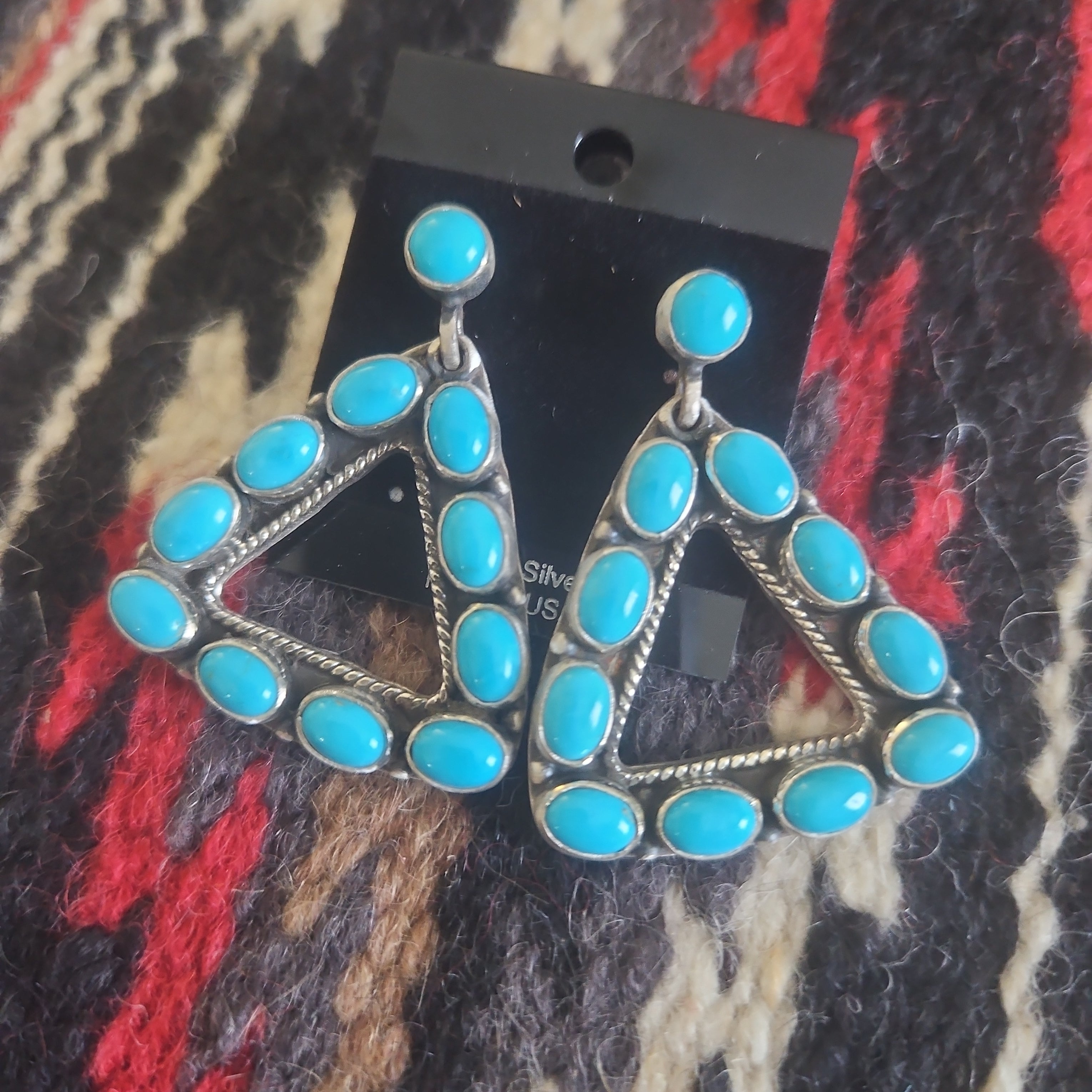 Turquoise Triangle Earrings SALE