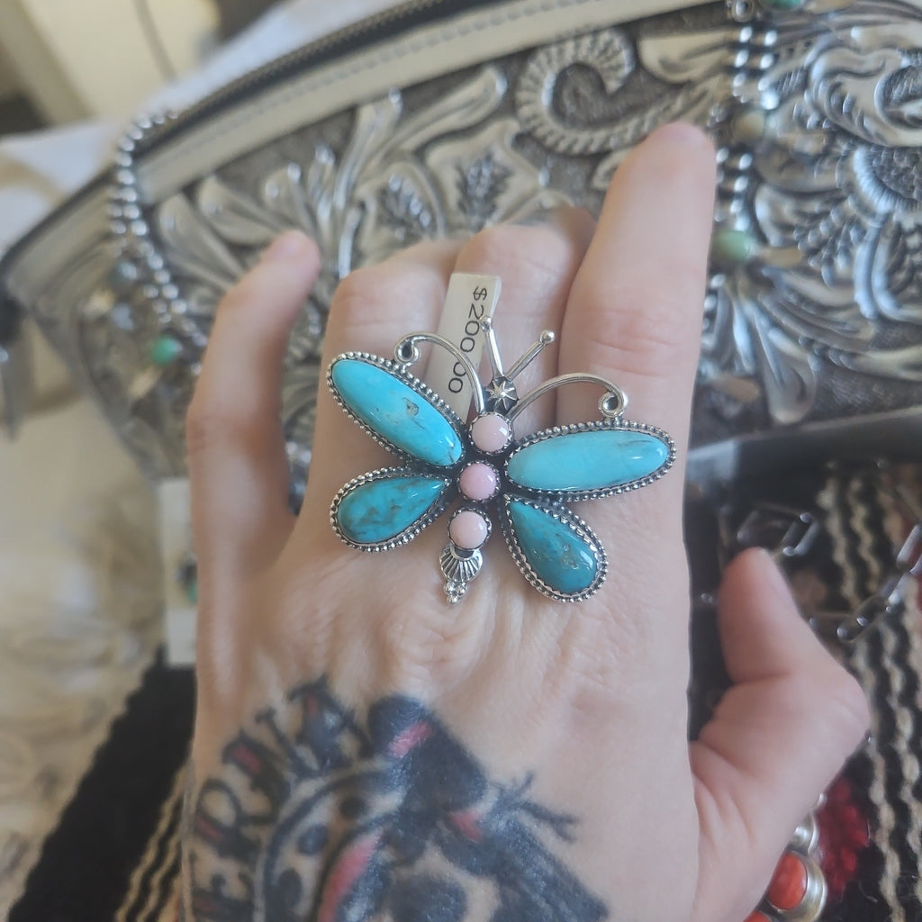 Turquoise Butterfly Ring