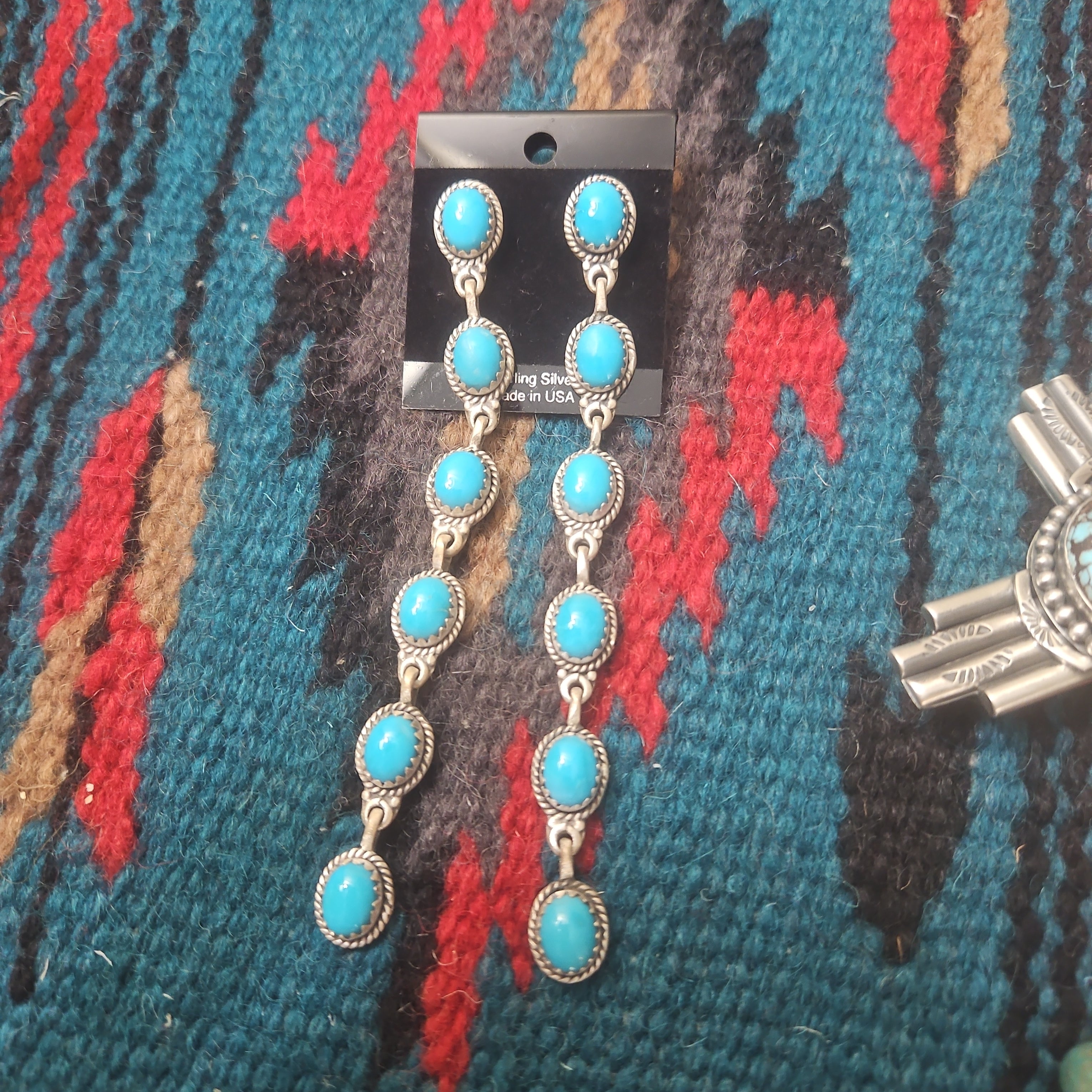 Turquoise Dangle Earrings 4.25" SALE