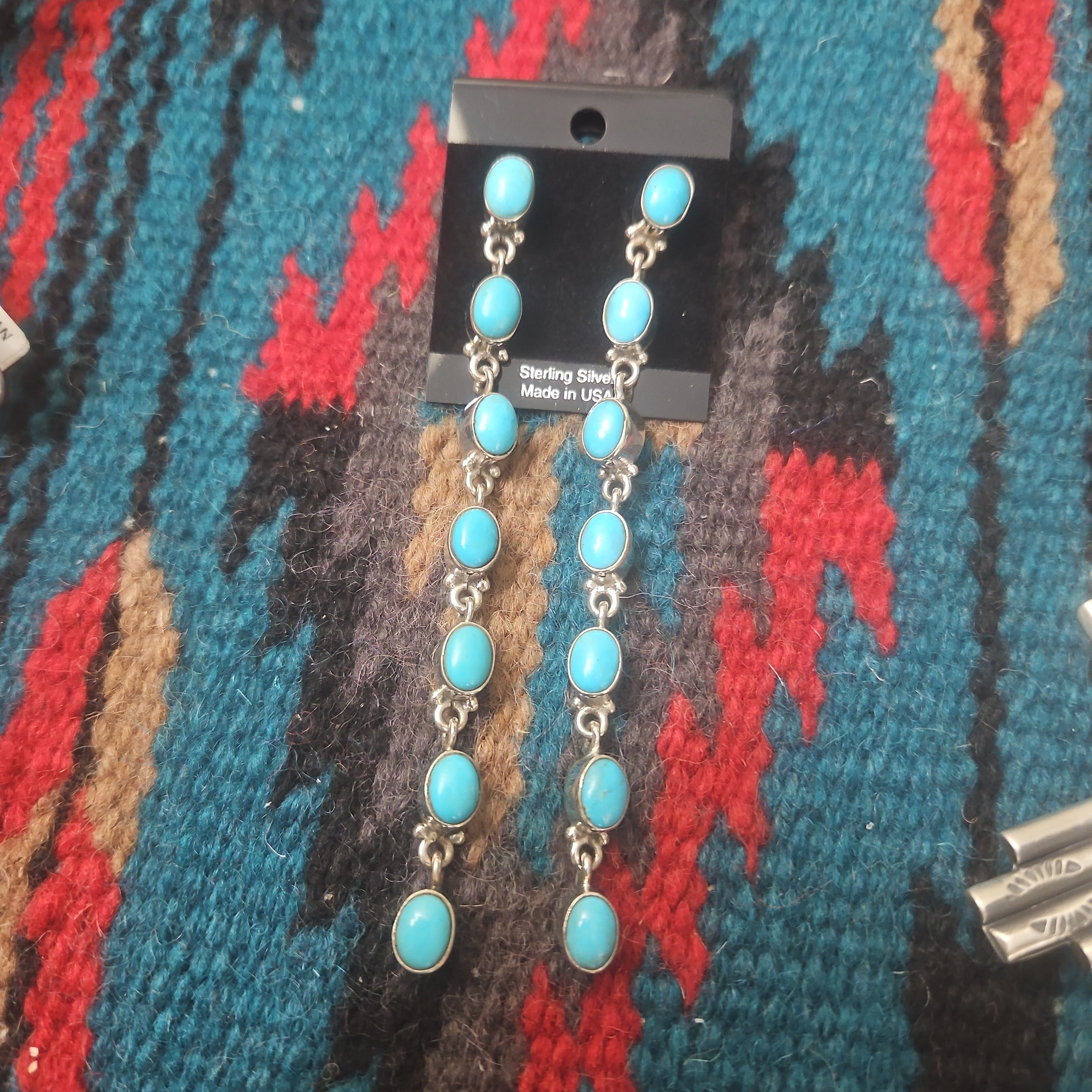 Turquoise Drop Earrings 4.25" SALE