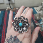 3D Turquoise Flower Ring