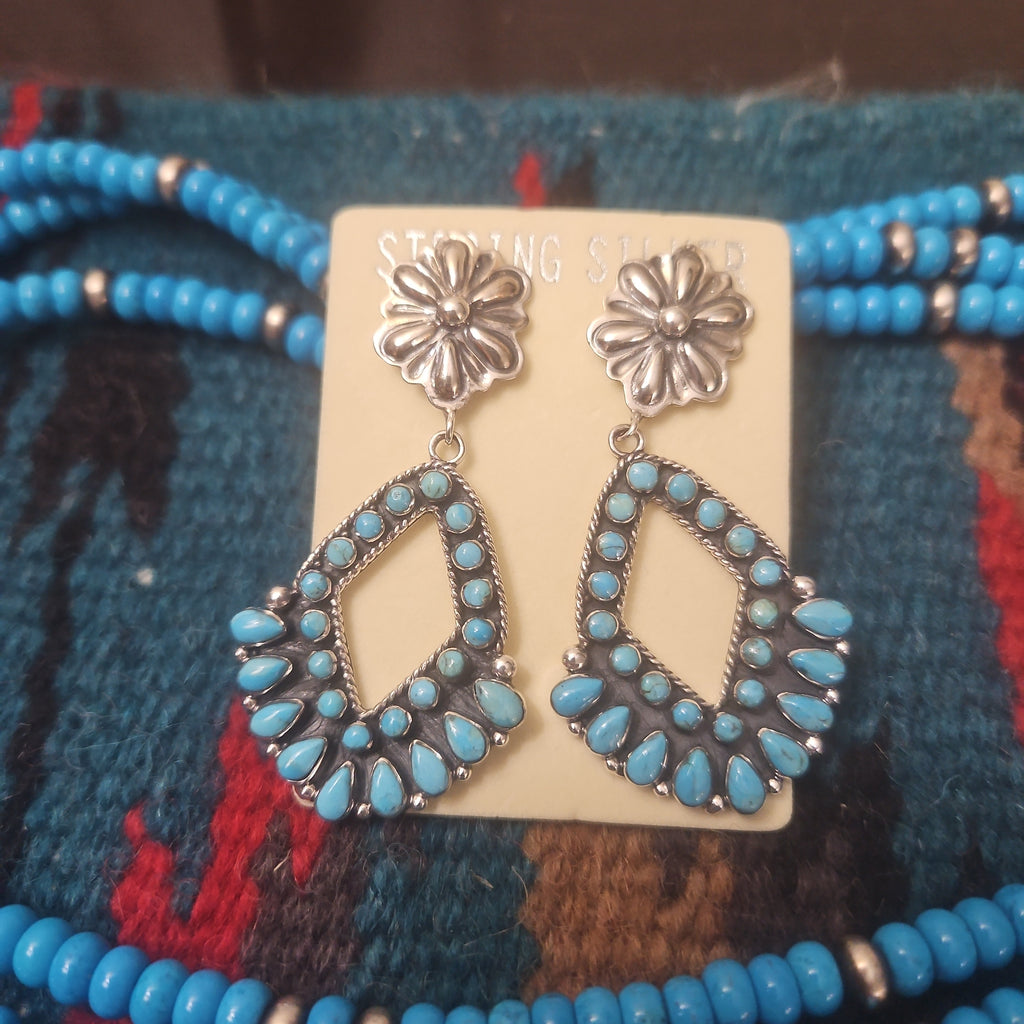 Beautiful Turquoise Chandelier Earrings