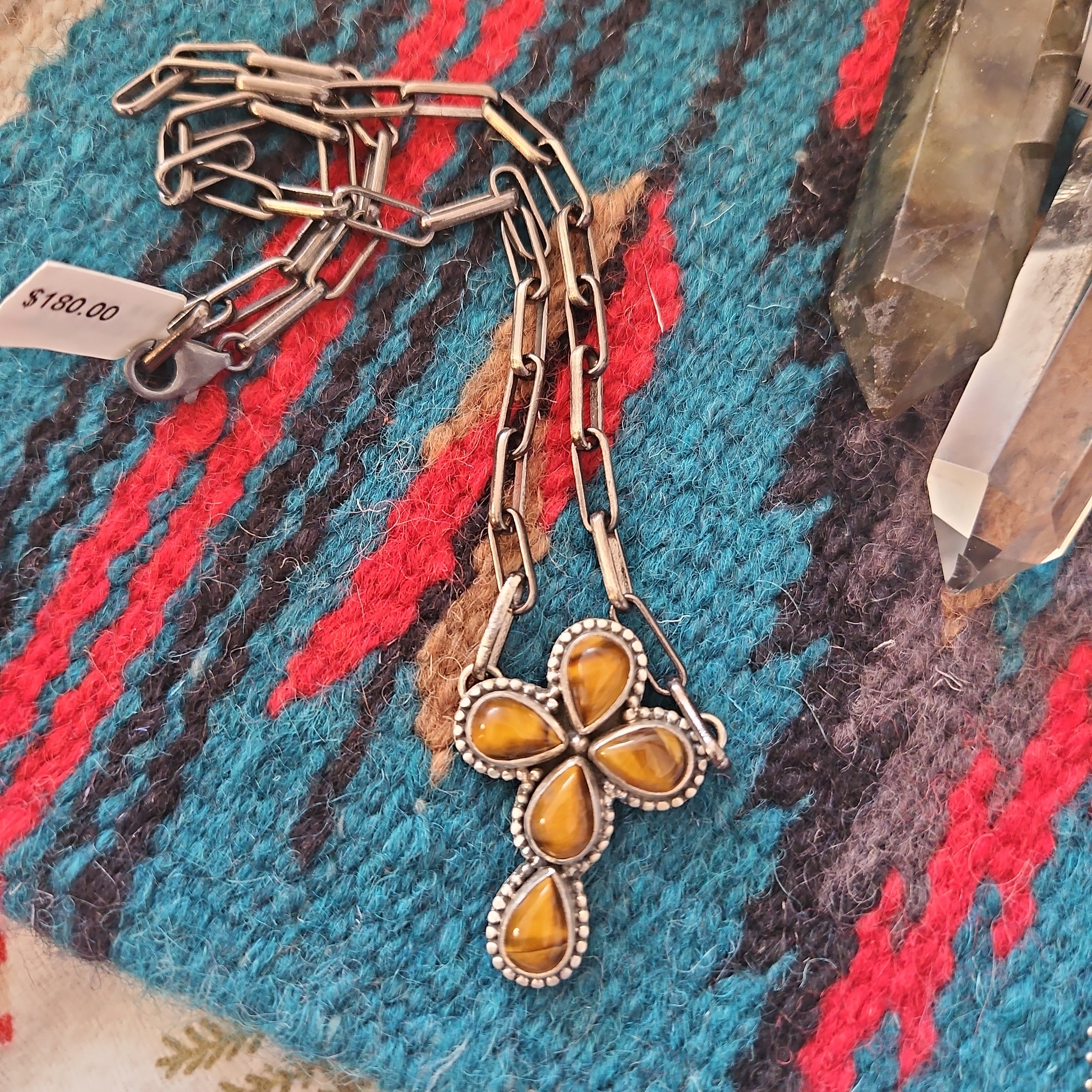 Tiger Eye Cross Necklace SALE