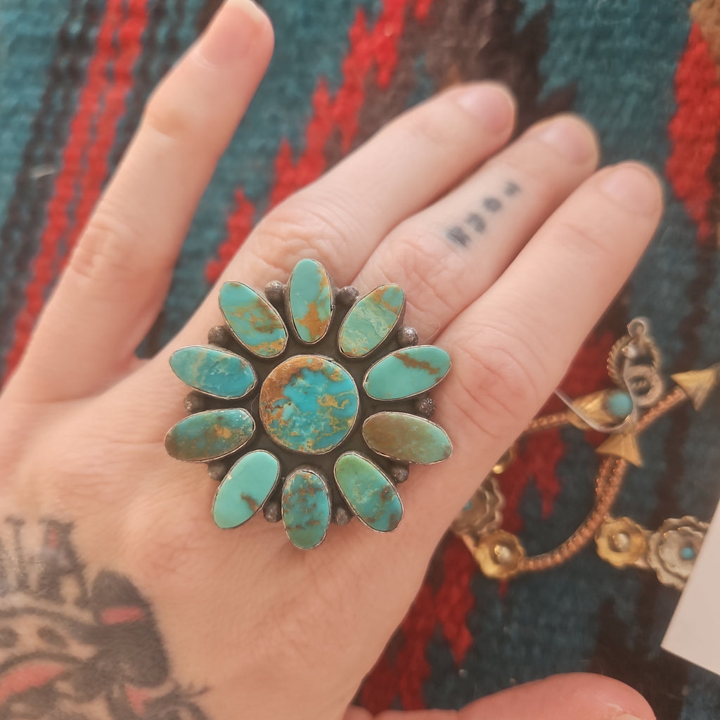 Royston Turquoise Cluster Ring SALE