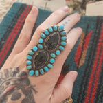 Turquoise Onyx Cluster Ring SALE