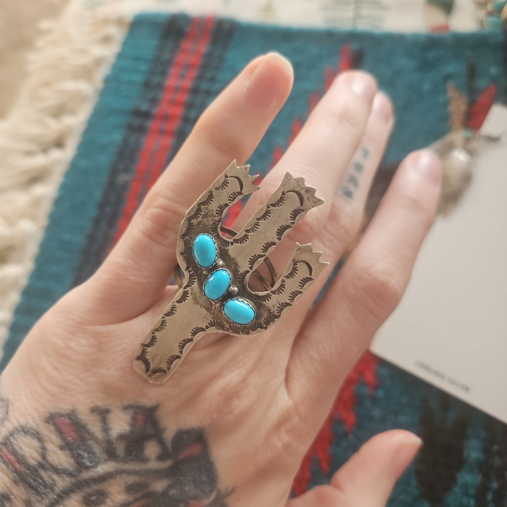 Turquoise Cactus Ring