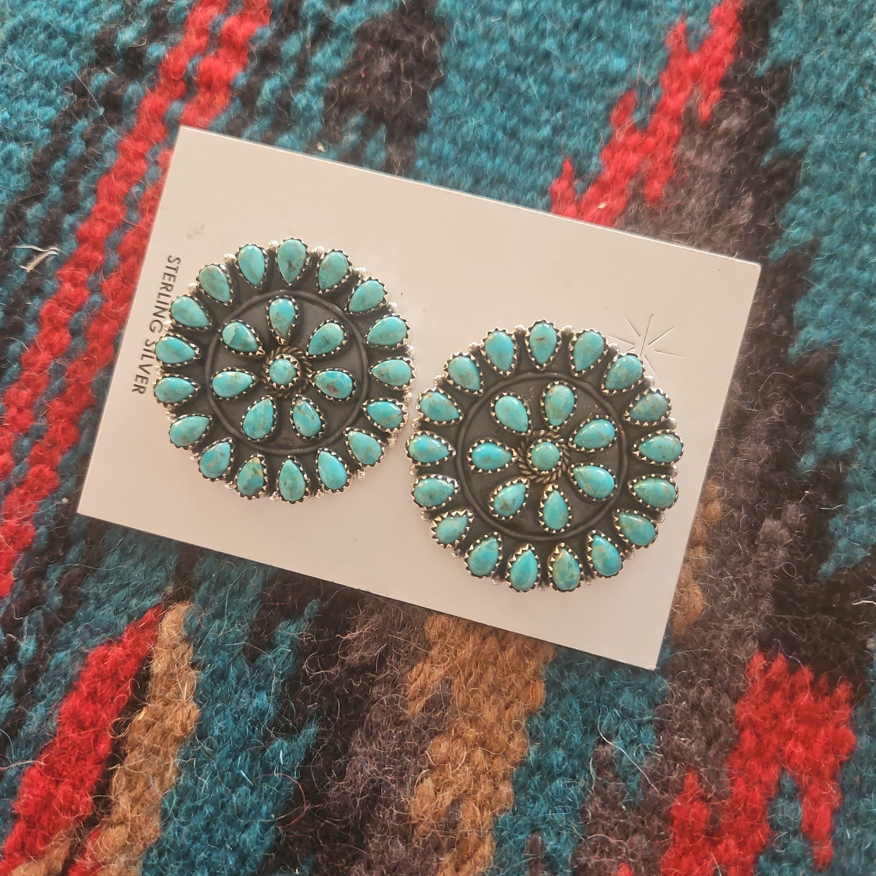 Big Turquoise Cluster Earrings SALE