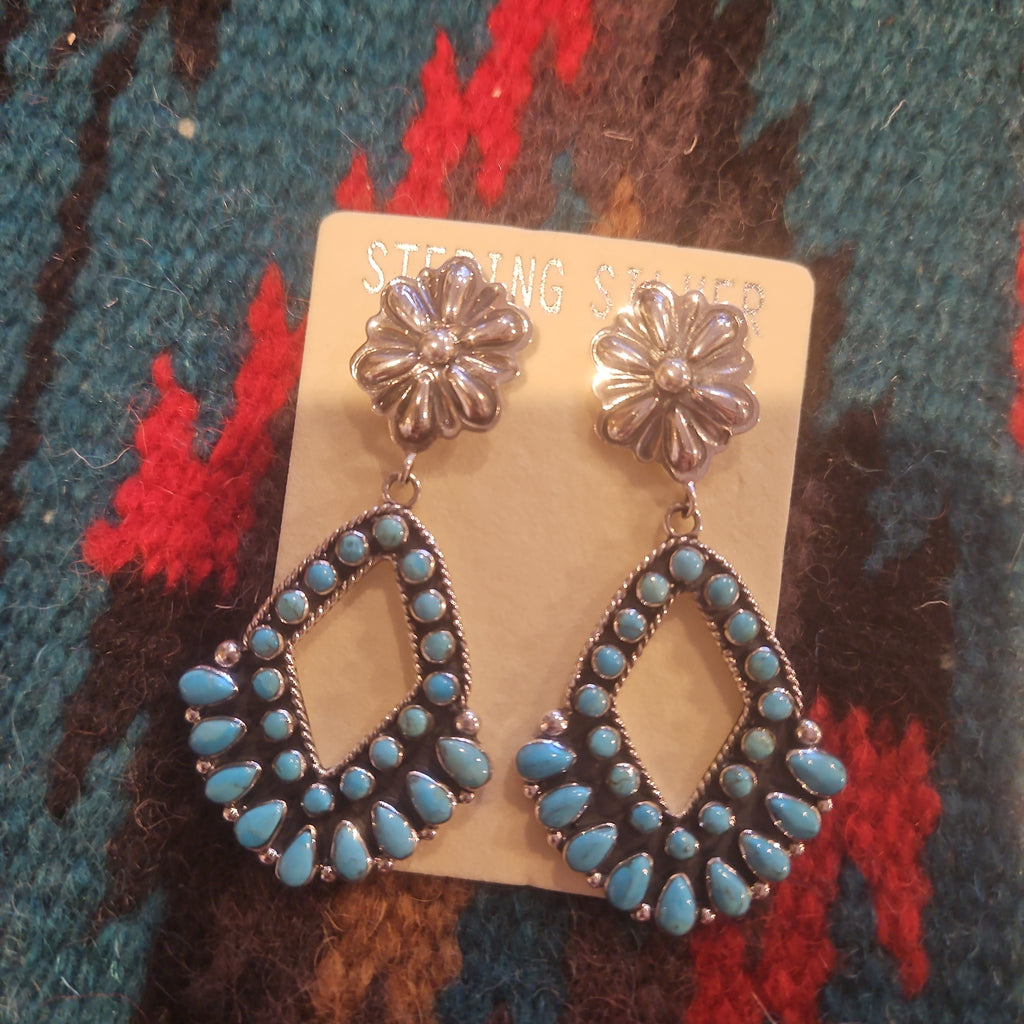 Turquoise Concho Earrings SALE