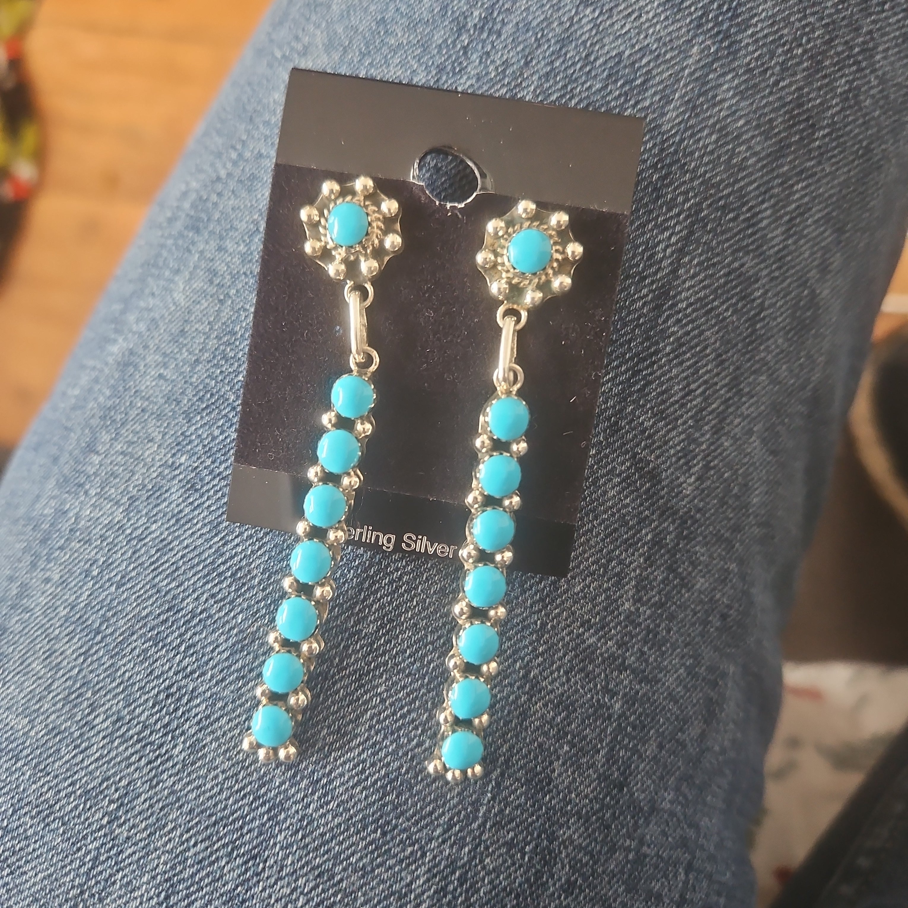 Turquoise Flower Drop Earrings