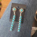 Turquoise Flower Drop Earrings