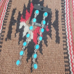 7 Stone Turquoise Chandelier Drop Earrings