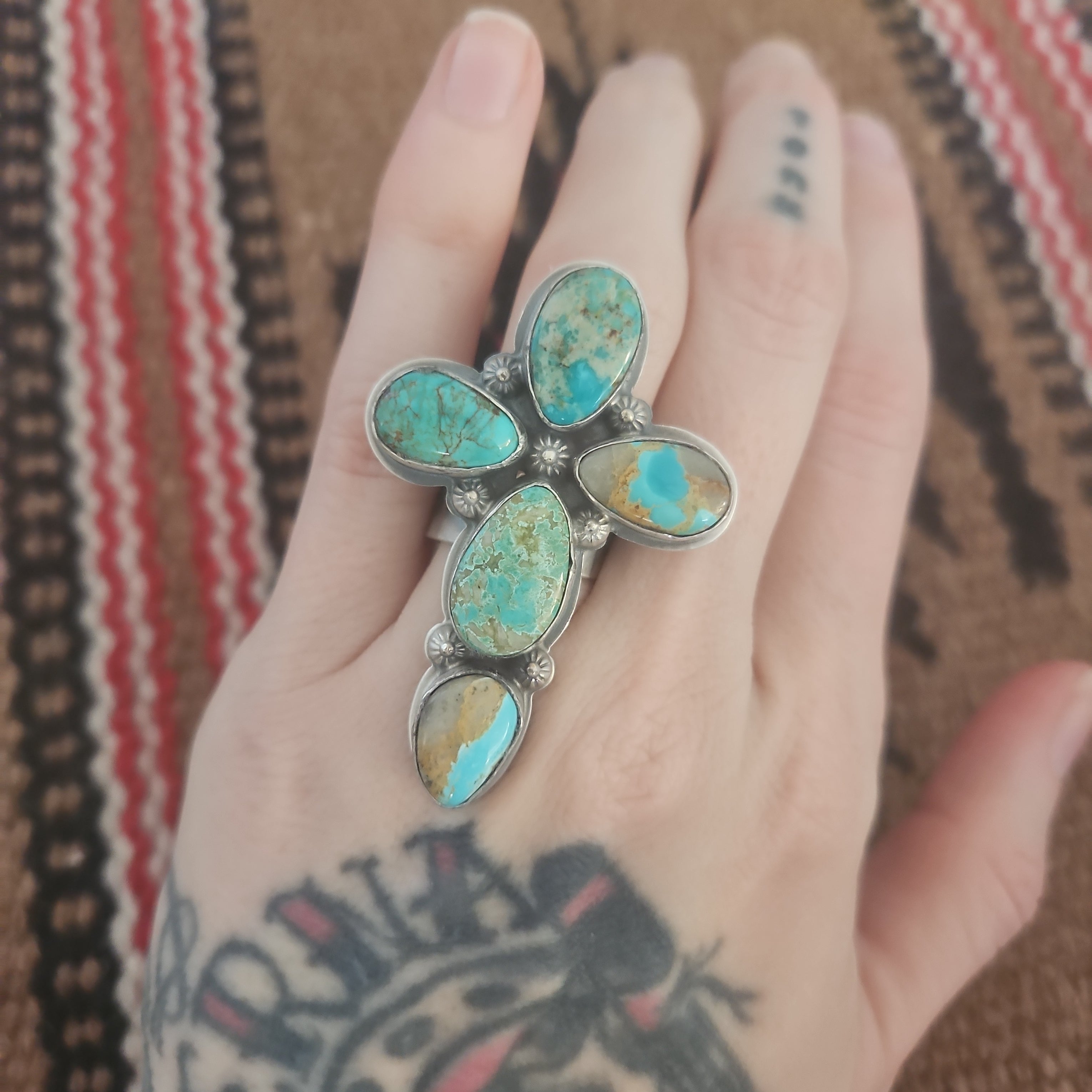 Turquoise Cross Ring SALE