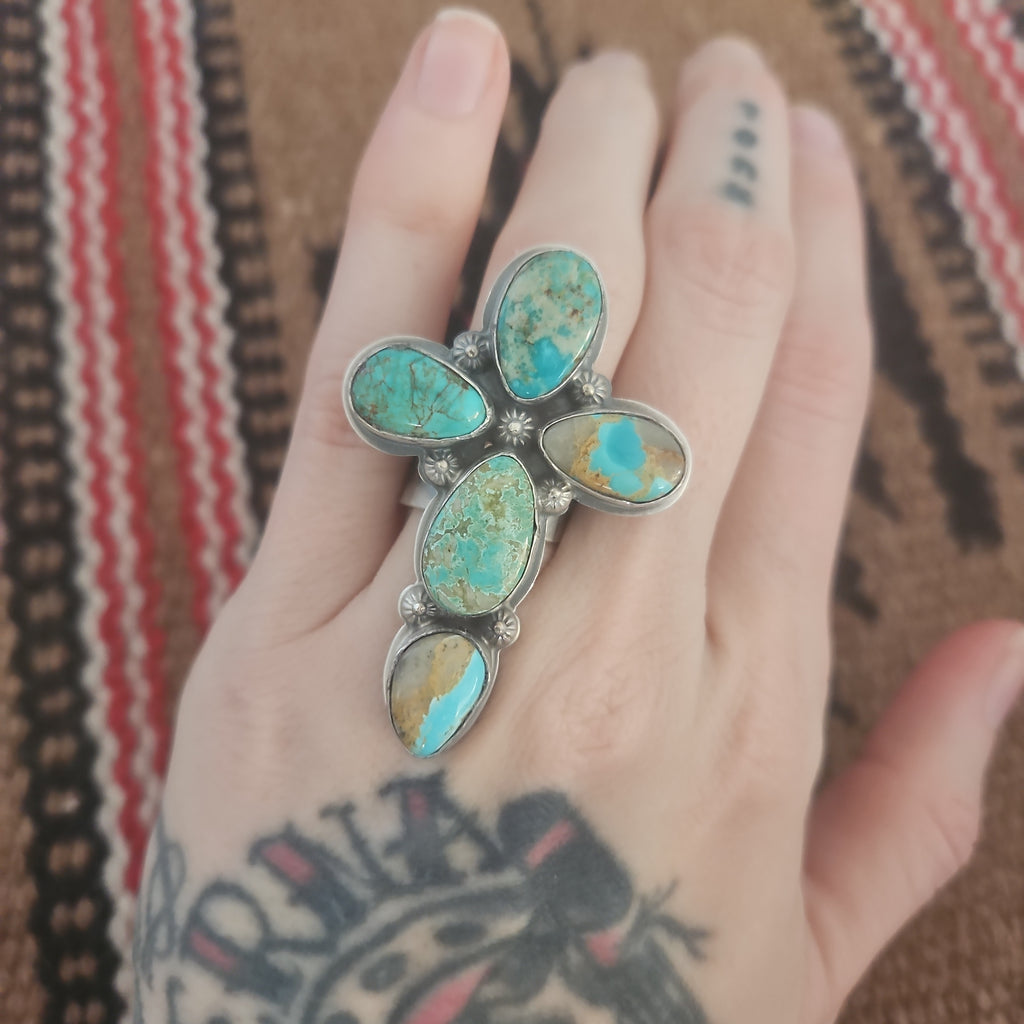 Turquoise Cross Ring