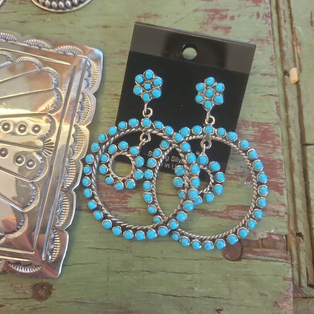 Turquoise Circle Earrings