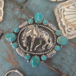 Turquoise Horse Belt Buckle