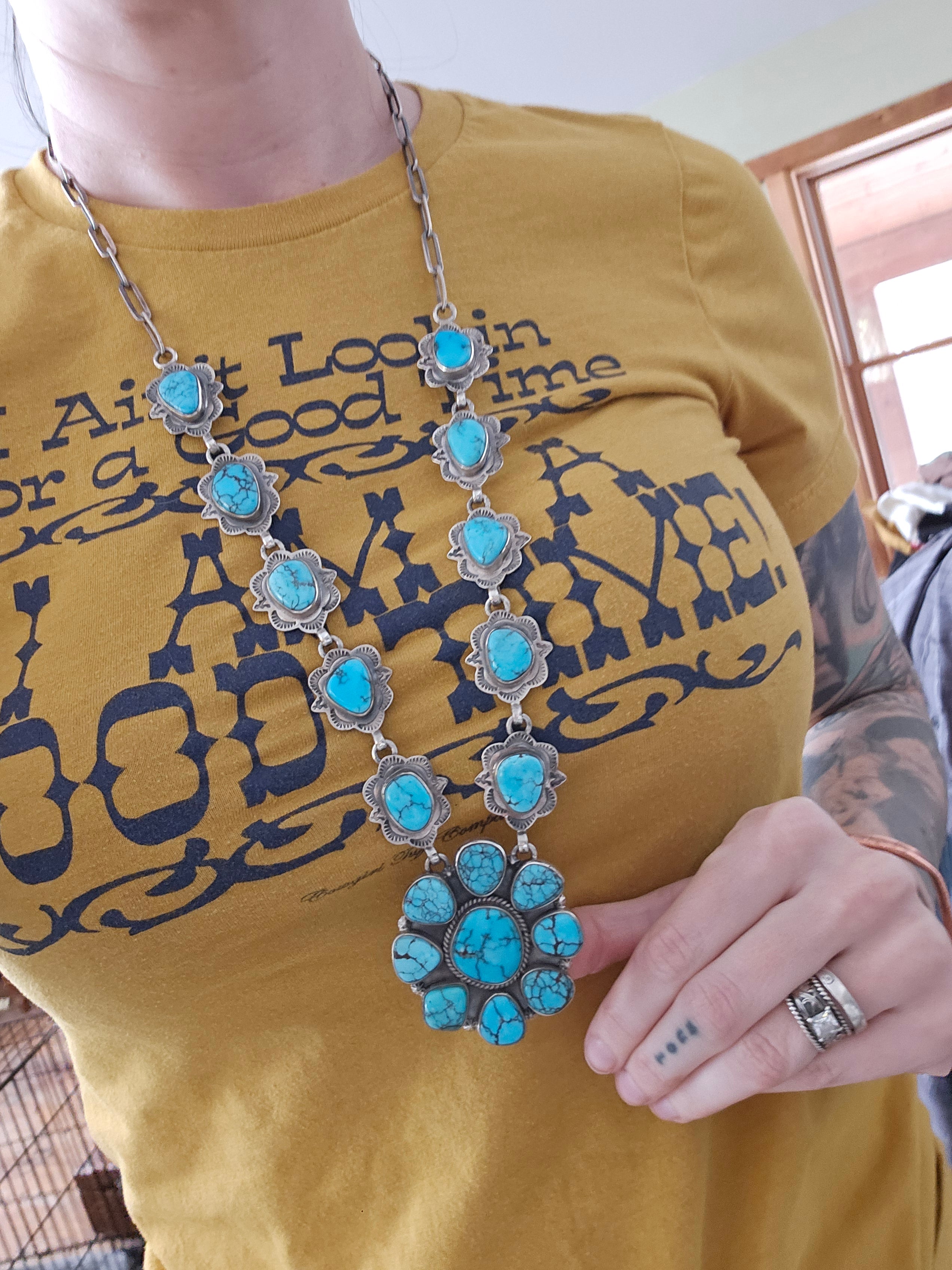 Turquoise Cluster Necklace