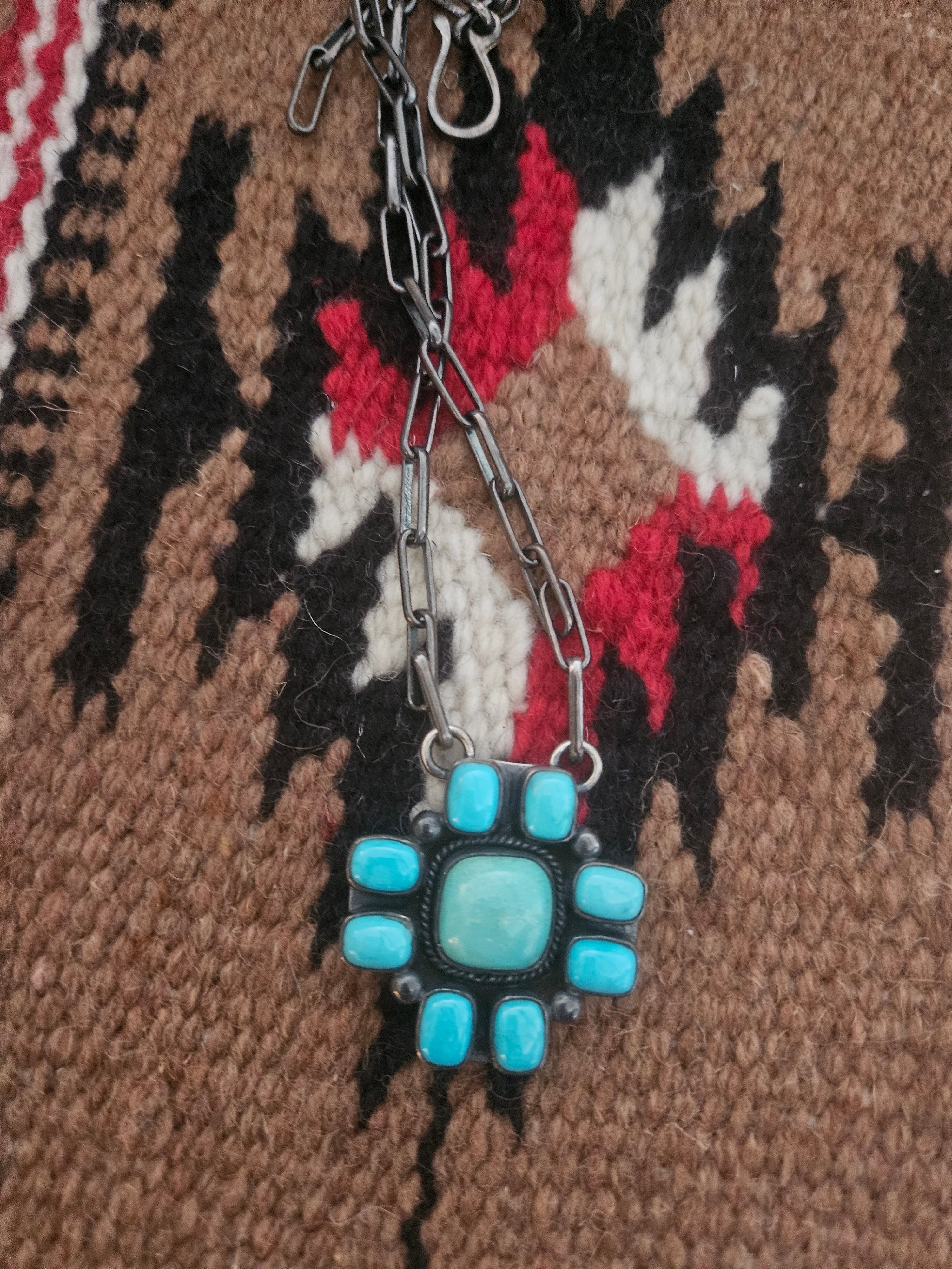 Turquoise Zia Cross Necklace SALE