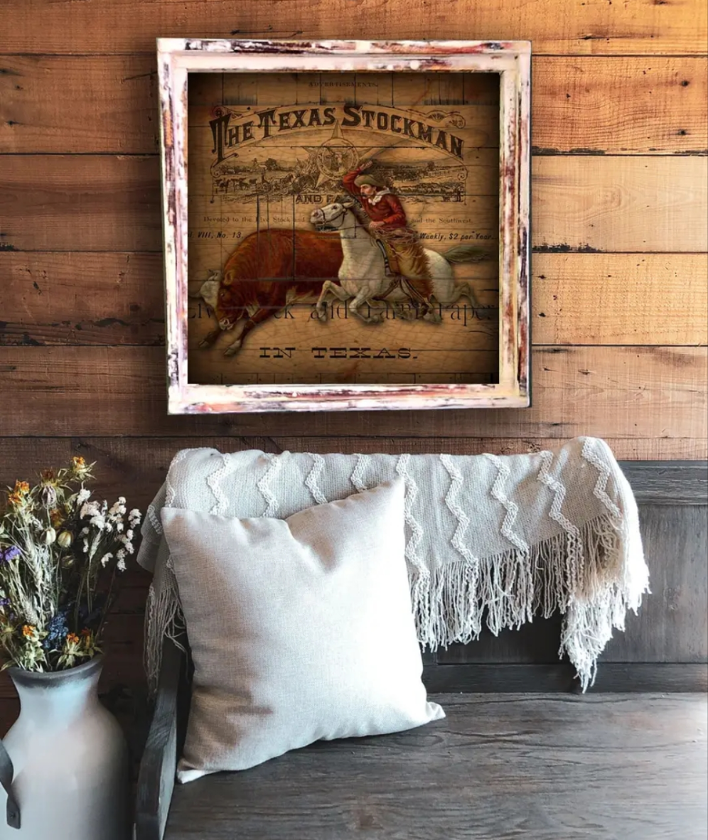 10x10 The Texas Lawman Ledger Art Canvas