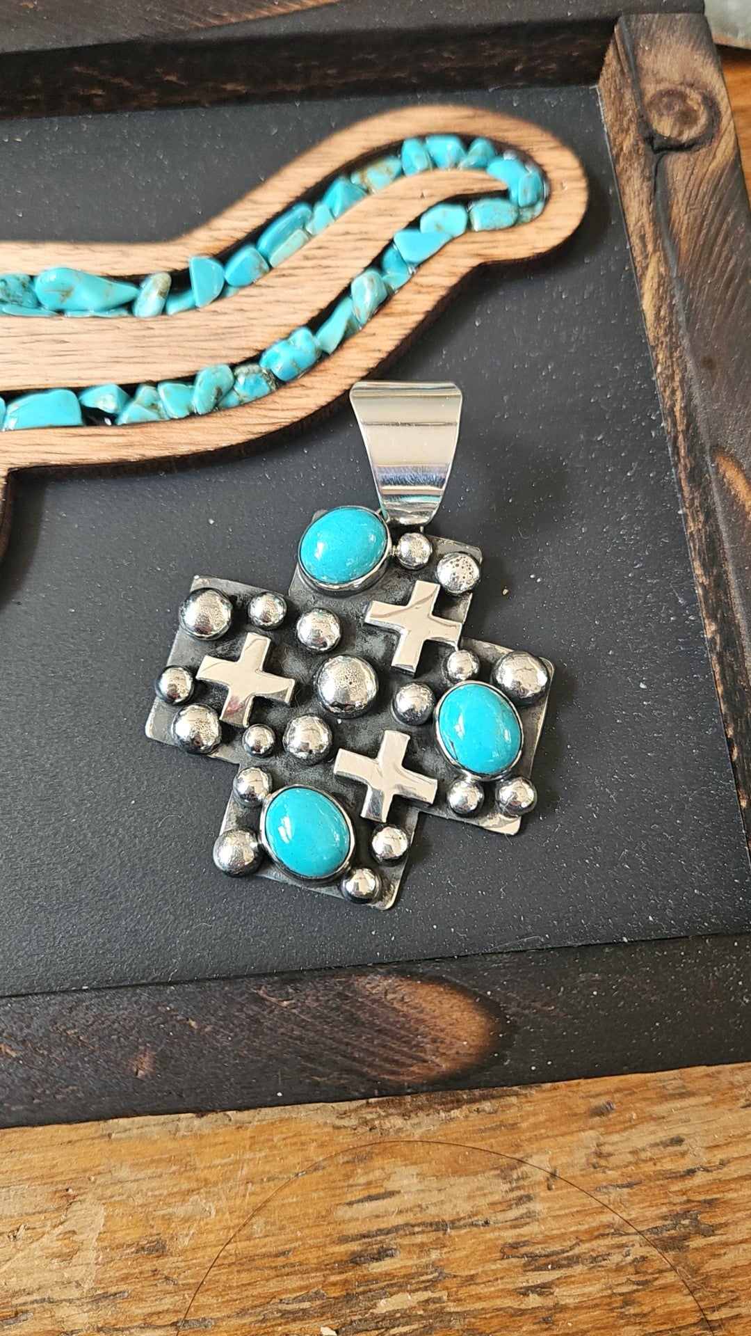 Chimney Butte Turquoise Cross Pendant