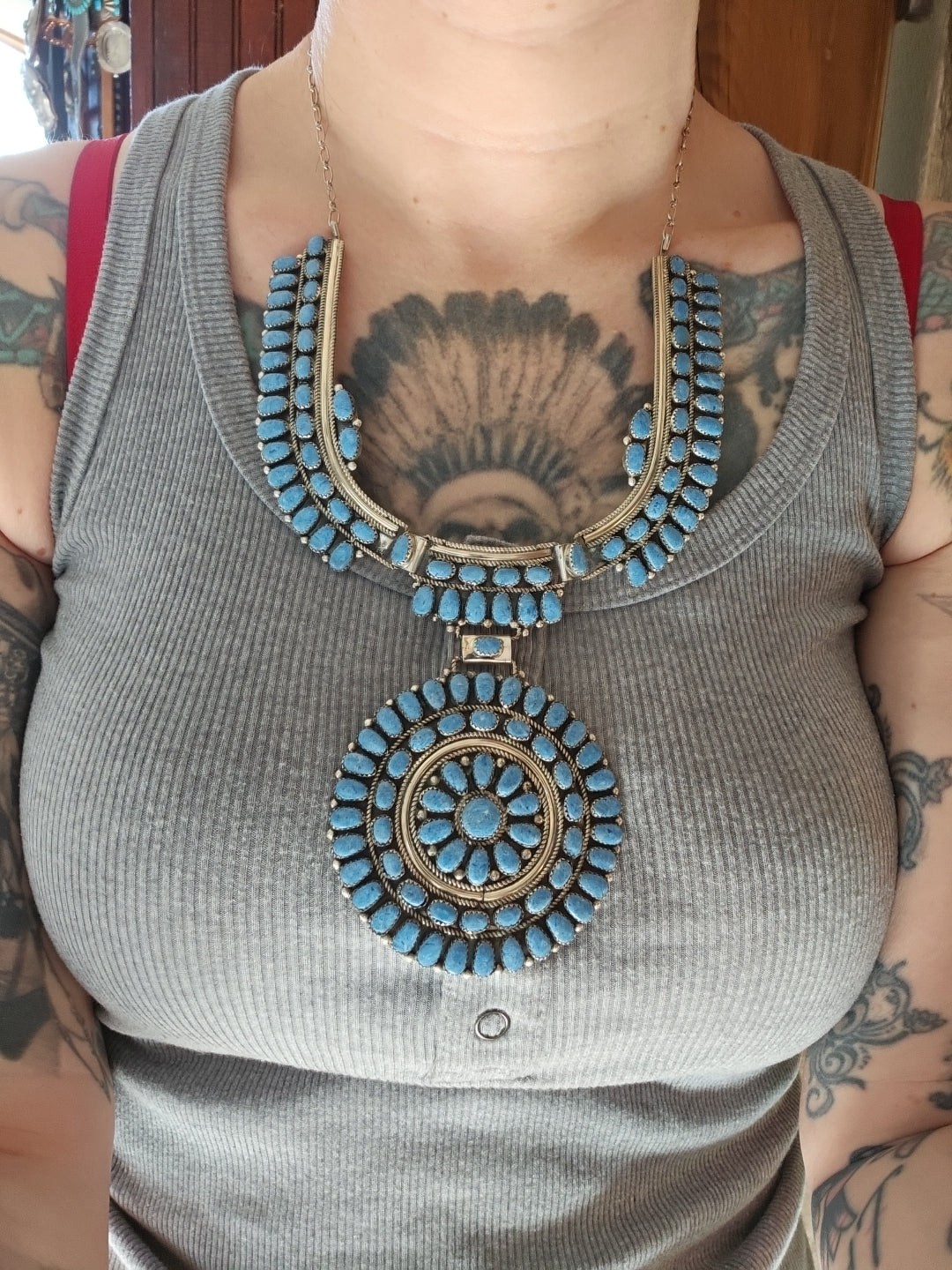 Huge Denim Lapis Cluster Necklace SALE