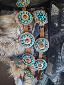 Statement Sterling Turquoise Concho Belt