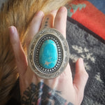 Big Turquoise Concho Ring