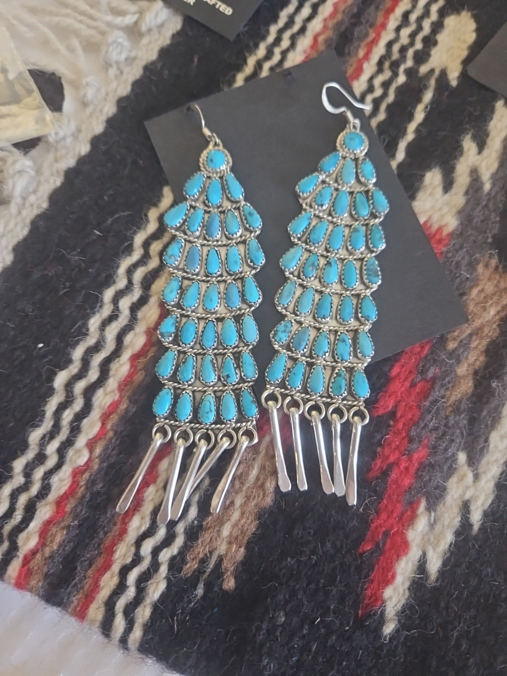 Big Turquoise Chandelier Cluster Earrings SALE