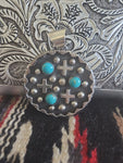 Big Turquoise Cross Pendant Chimney Butte SALE