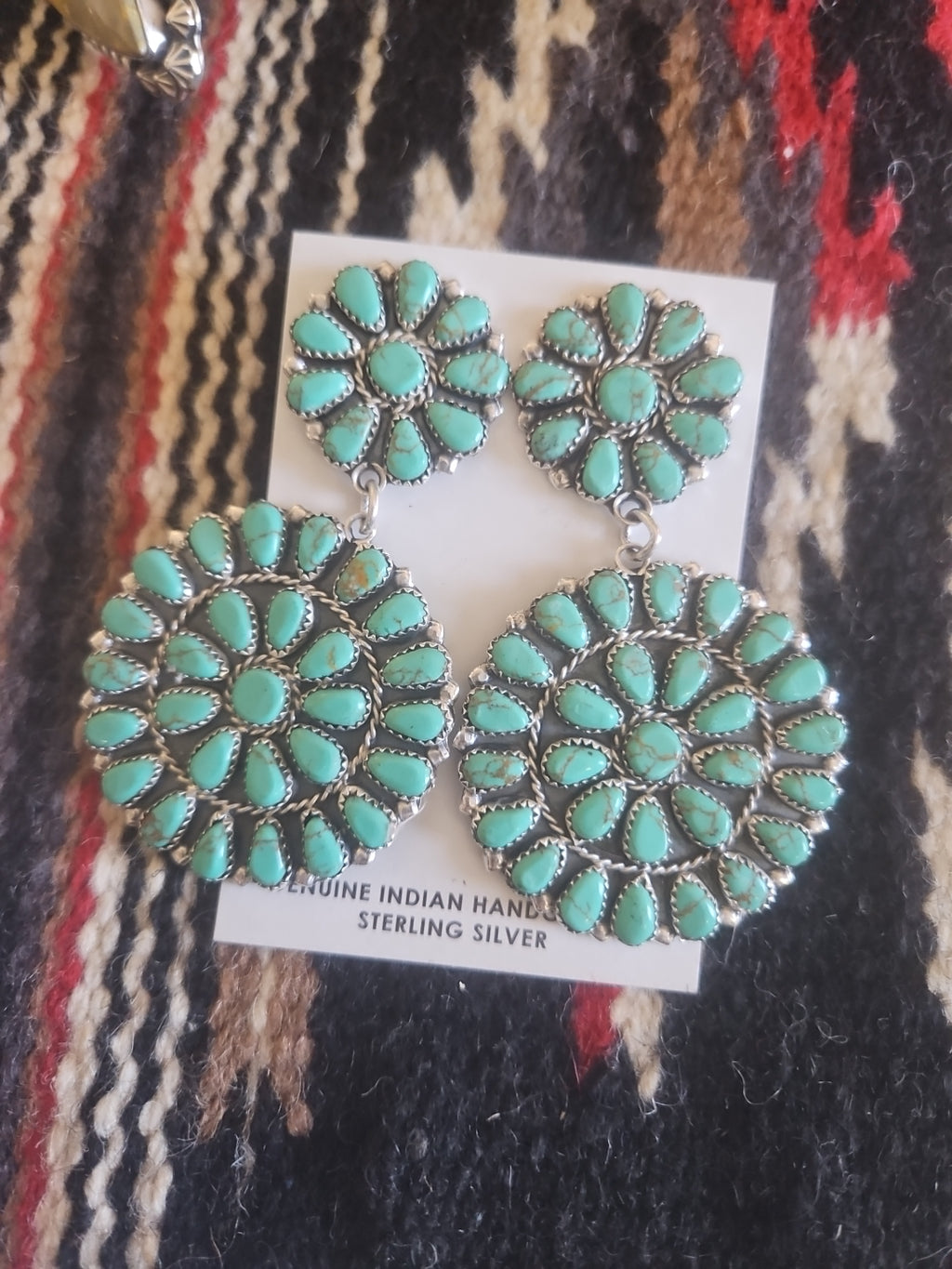 Big Turquoise Cluster Earrings