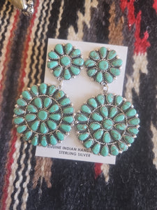 Big Turquoise Cluster Earrings SALE