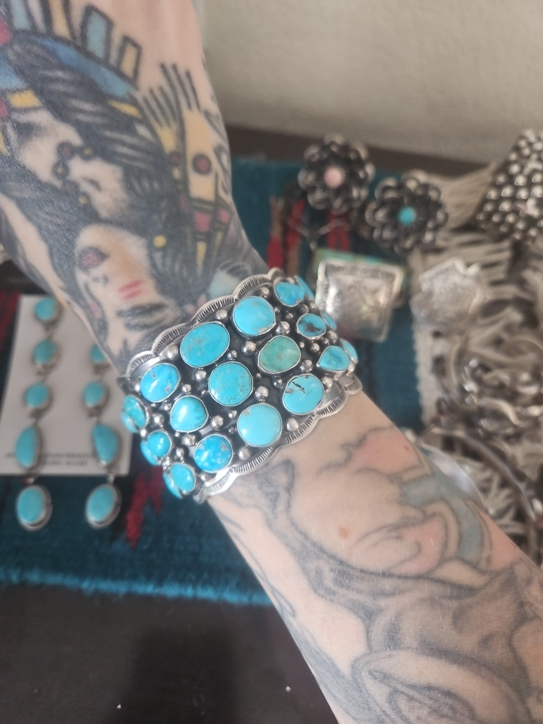 Turquoise Cluster Statement Cuff Tom Lewis SALE Retail 1,320