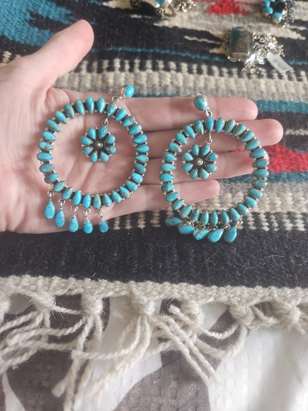 Turquoise Dream Catcher Chandelier Earrings