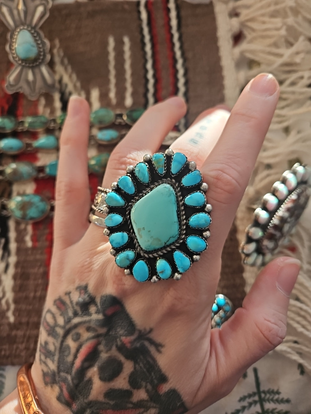 Turquoise Cluster Ring