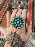 Big Turquoise Cluster Ring SALE