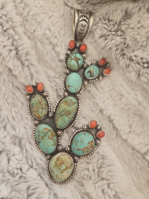 Turquoise Cactus Pendant