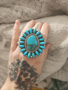 Big Turquoise Cluster Ring