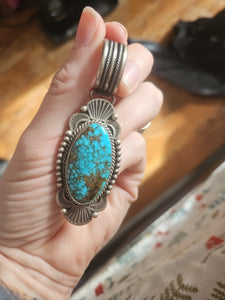 Spiderweb Kingman Turquoise Pendant SALE