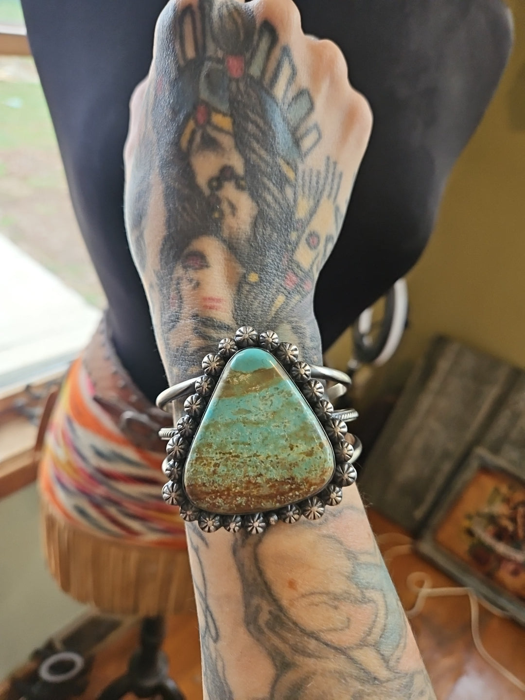 Turquoise Chimney Butte Statement Cuff