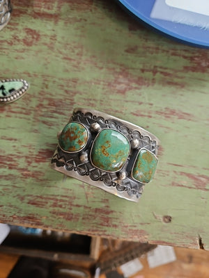 Green Turquoise Chimney Butte Cuff