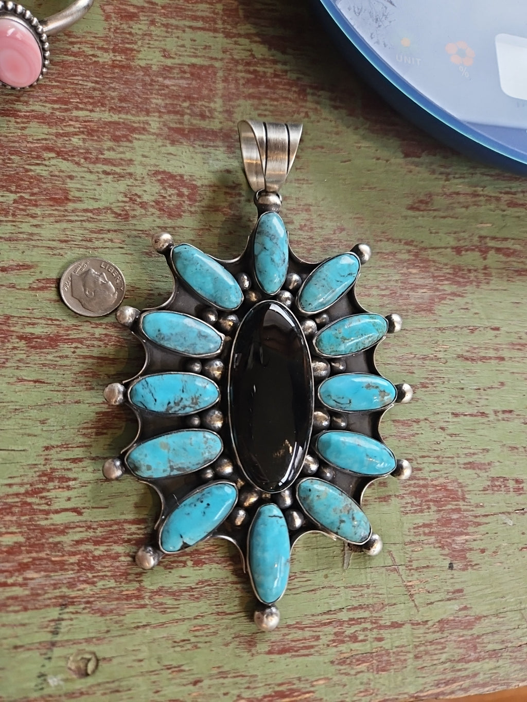 Turquoise Onyx Chimney Butte Pendant