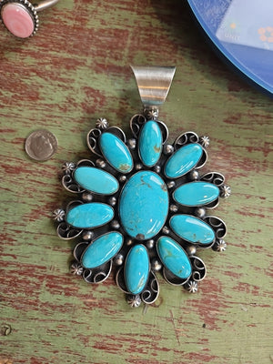 Big Chimney Butte Turquoise Cluster Pendant