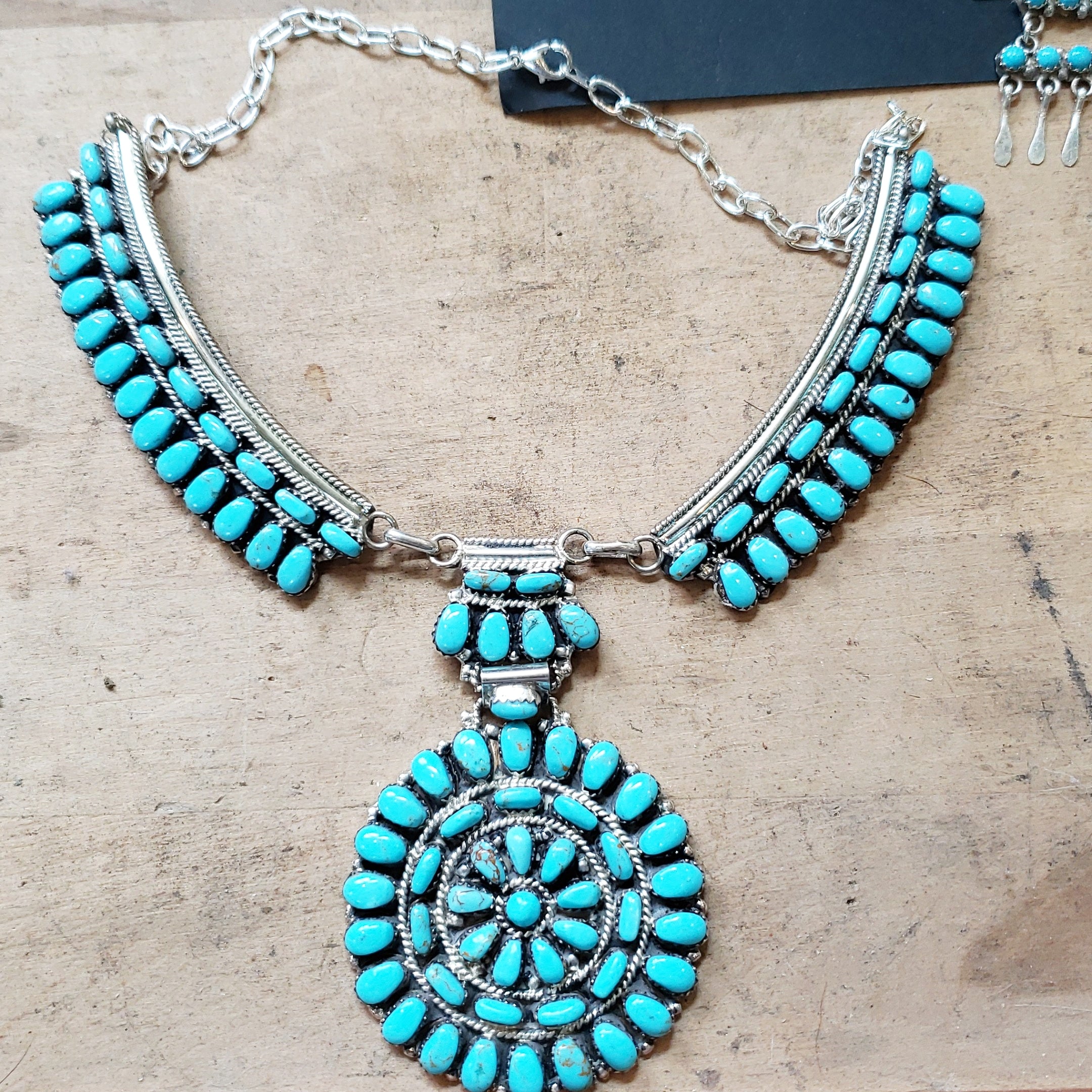 Turquoise Cluster Necklace