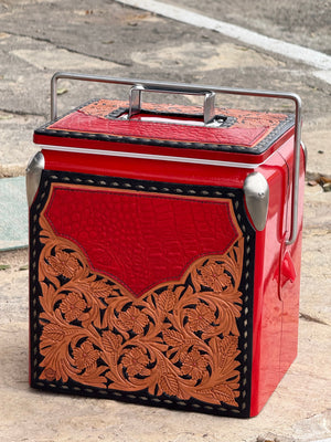 Retro Rodeo Red Cooler- Red Gator