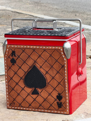 Retro Rodeo Red Cooler- Black Ace