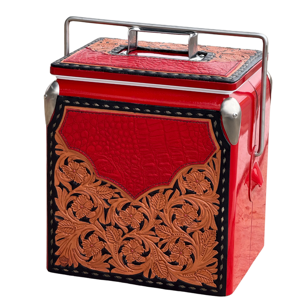 Retro Rodeo Red Cooler- Red Gator