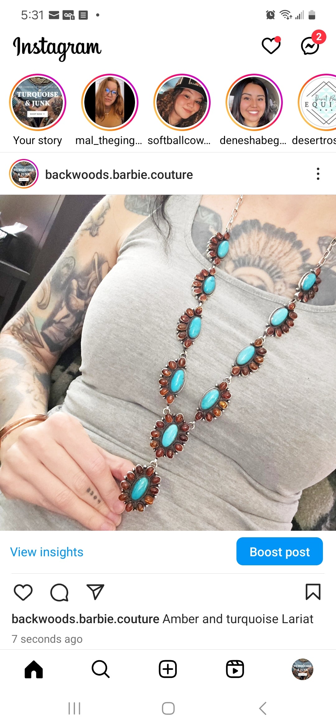 Turquoise Amber Cluster Lariat SALE